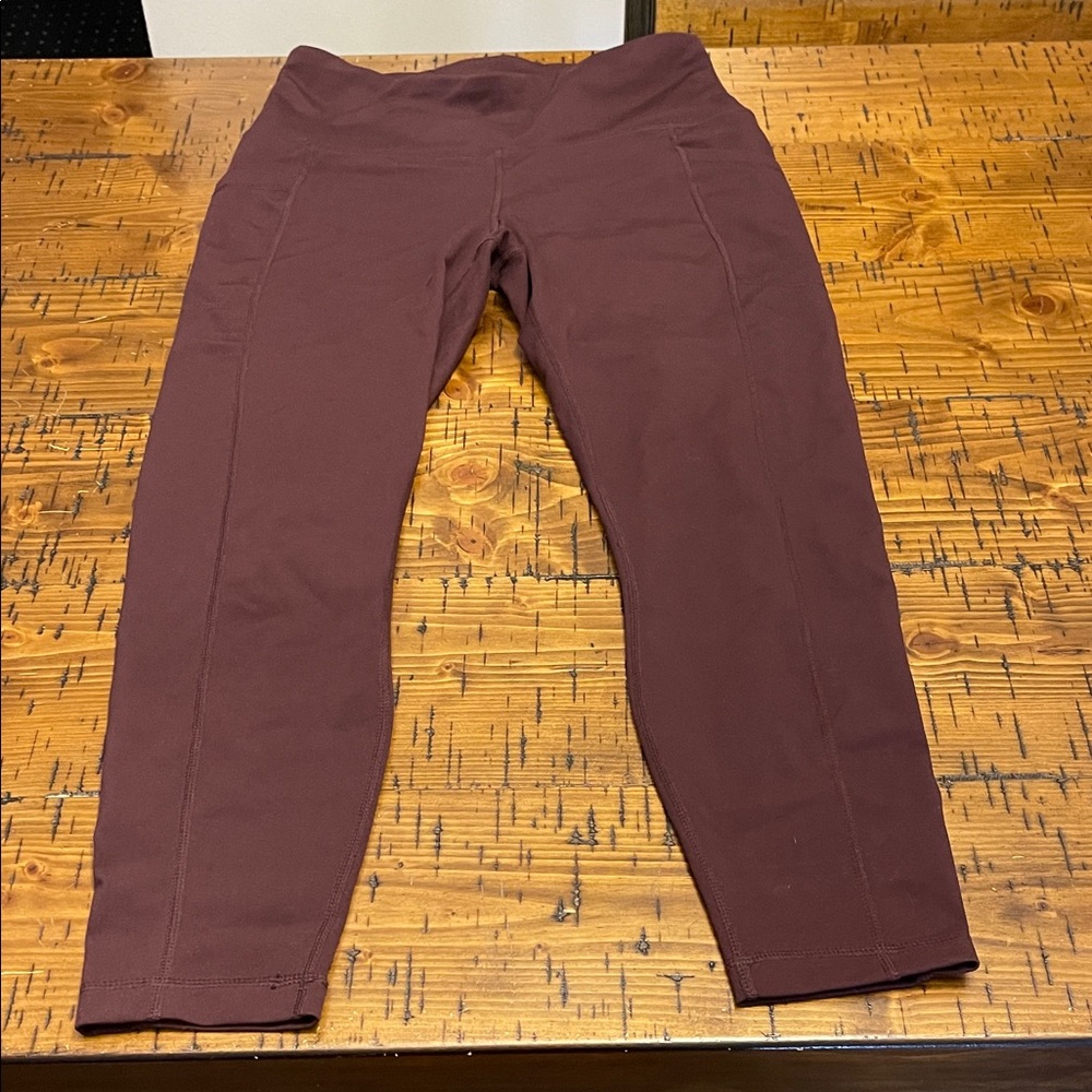 Yogalicious Women’s Burgundy Leggings with pockets